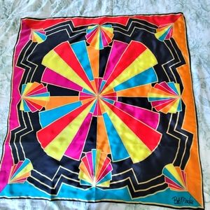 GORGEOUS BRAND NEW IN THE ORIGINAL BOX/PACHEGE SILK SCARF BY BOB MACKIE 40X40 IN